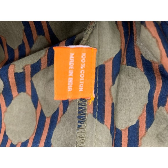 Oliphant Geometric Ruffle Sleeve Blouse - Brown and Purple - Picture 6 of 6